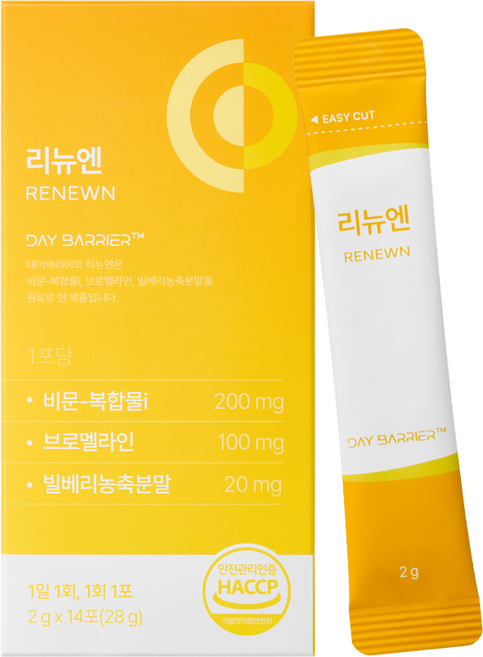 데이배리어 리뉴엔 브로이신 빌베리 비문복합물 브로멜라인, 1개, 14회분