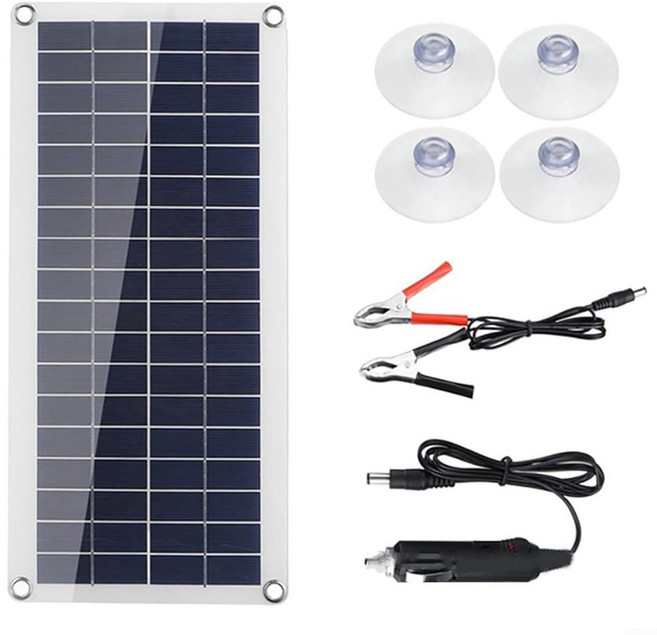 유연한 태양열 패널 키트 20W 12V RV 해양 옥상 농장 배터리 및 기타 오프 그리드 애플리케이션용 연장 케이블 포함