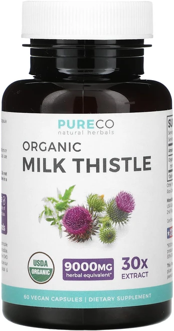 몸관리하세요 겨울입니다 Pure Co. 유기농 밀크시슬 300mg 베지 캡슐 60정 특별관리진행, 1 - 쿠팡