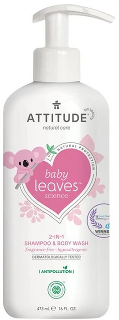 에티튜드 베이비 리프 사이언스 2-In-1 샴푸 & 바디 워시 유아 올인원클렌저 무향, 1개, 473ml - 쿠팡
