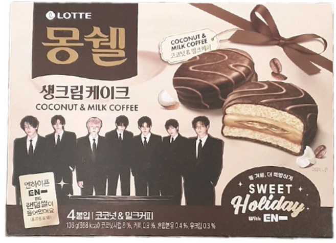 몽쉘 코코넛 & 밀크커피 생크림 케이크, 136g, 1개
