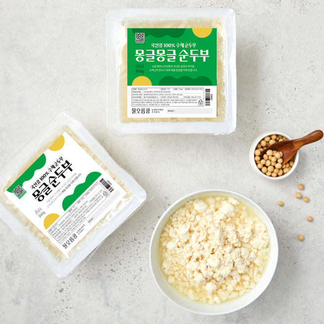 몽글 순두부 당일생산 100% 국산콩 수제 두부, 550g, 1개