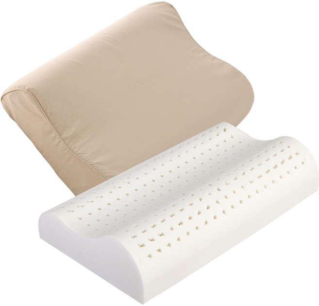 고급 천연 100% 라텍스베개 세트 (베개+속커버+겉커버) 경추, 01.스텐다드 (중)라텍스 베개커버set, 플레인_화이트, 1개