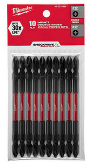 밀워키 토션비트 양용 블랙 십자비트 2x110mm, 10개