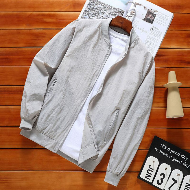 JUSTFEELING 남자자켓 라운드 블루종 점퍼 봄가을 여름 캐주얼 시크 아우터