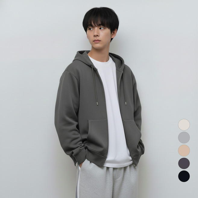 노볼트 기모 후드집업 무지 오버핏 남녀공용 겨울 빅사이즈