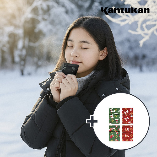 칸투칸 포켓형 미니 핫팩 38g 30개 + 극세사 핫팩 파우치 세트, 1세트