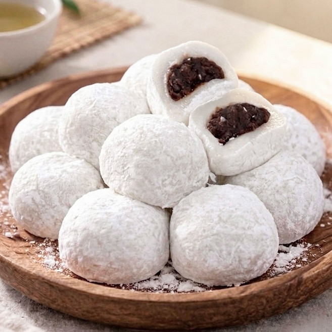 굳지않는 찹쌀떡 모찌 1.8kg 30알 왕찹쌀떡 선물용 냉동 떡 국내산 찹쌀 아침식사대용, 1박스