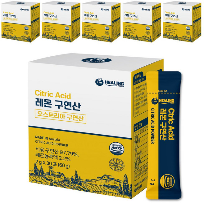 아임힐링 레몬 구연산, 6개, 60g