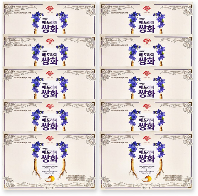 동화약품 부채표 배 도라지 쌍화, 100개, 120ml