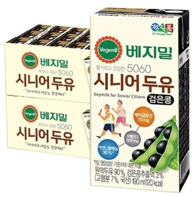 정식품 베지밀 시니어두유, 48세트, 190ml