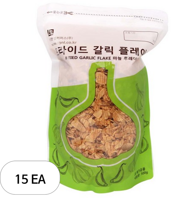 지엔엘커머스 프라이드 갈릭 플레이크, 500g, 15개