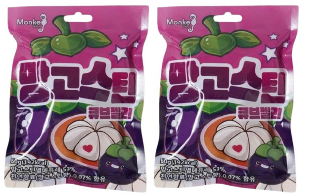 망고스틴 큐브 젤리, 2개, 50g