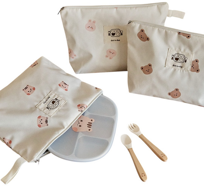 돗투돗 캐릭터나염 어린이집 방수 파우치, 돗꼼