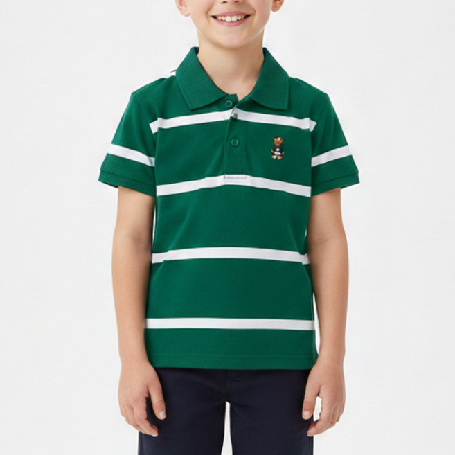 UPPERCUT 아동 반팔 카라티 여름 스트라이프 티셔츠 초등학생 캐릭터 PK티셔츠 반티 단체복 남녀공용