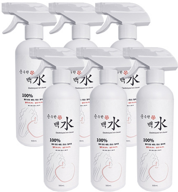 순수한백수 물로만든 세정 항균 탈취제, 6개, 500ml