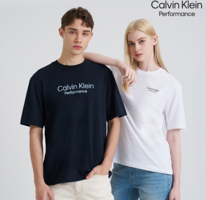 매장정품 비밀특가 캘빈클라인 퍼포먼스 남녀공용 베이직 라운드 반팔티 택일 1857963
