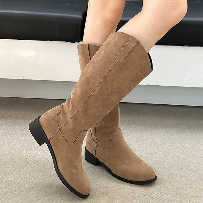 라블 통 큰 웨스턴 스타일 스웨이드 롱부츠 미들부츠 시리즈