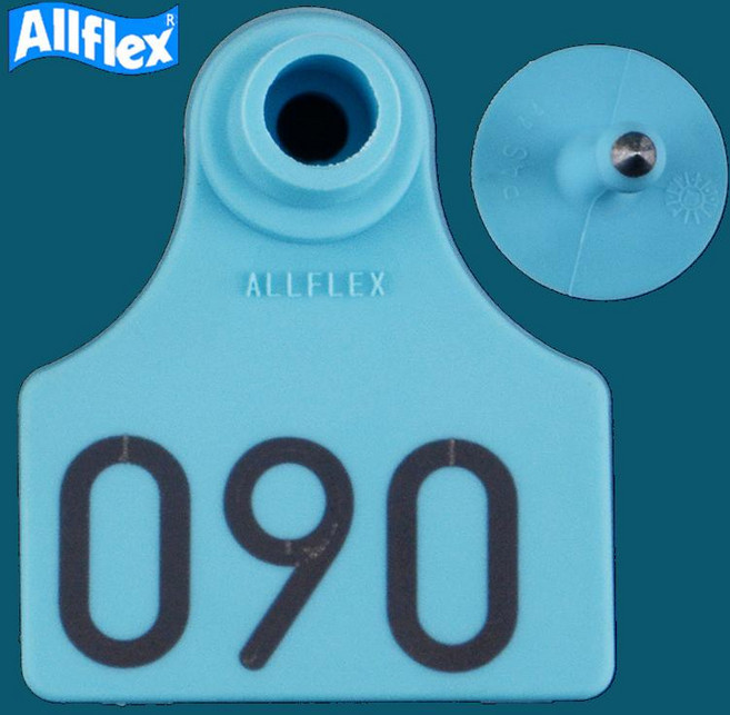 가축 귀표 식별표 돼지 이표 염소 인식표 장착 축산용품, 블루 문자 100세트, 1개, 1L