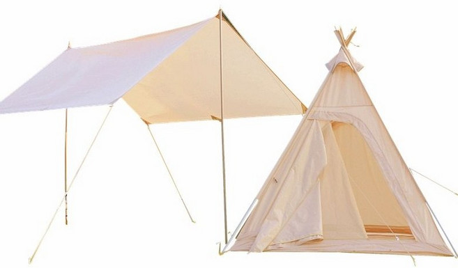 감성캠핑 인디언텐트 캐노피 세트 야외 피라미드형 천막 캠핑 피크닉 경량 텐트, 210D 옥스포드 천 텐트 + 사각 캐노피 방수 세트, 기본 사용 인원