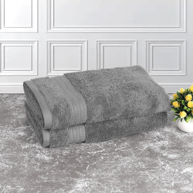 Granduer 미니 배스 욕실 타월 수건세트 2P 50x90cm 코스트코, 2개, 그레이