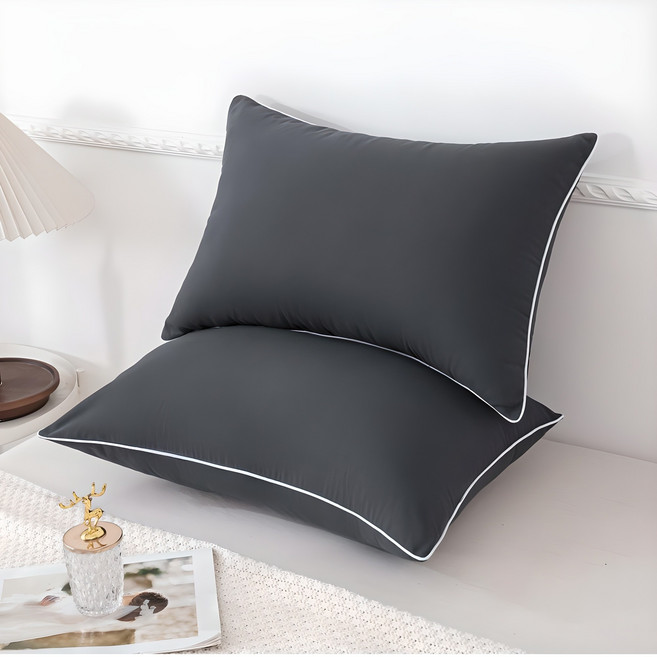 소하임 사계절 베이직 통세탁 베개, 챠콜그레이, 2개