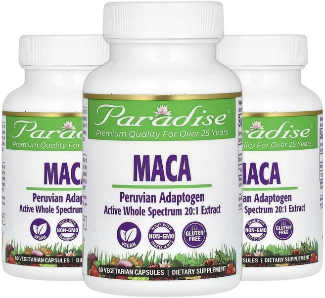 파라다이스허브 마카 MACA 마카 베지 캡슐 60정(캡슐 1정당 250mg) 2+1, 3개, 60회분 - 쿠팡