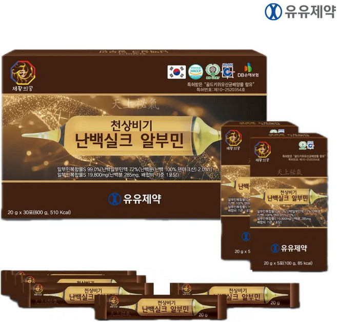 [유유제약] 천상비기 난백실크 알부민 30포, 1박스, 20g