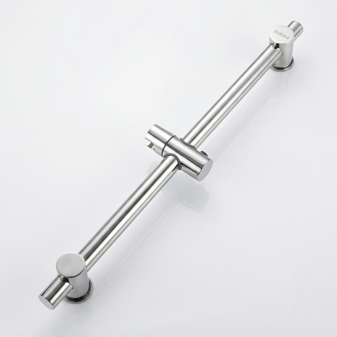 스테인리스 욕실 슬라이드바 무타공 샤워기 거치대 세트, 실버