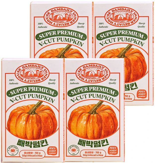 빼박펌킨 늙은 호박즙 액상스틱 붓기 저당음료 호박차 50g 14개입, 4박스, 700g - 쿠팡