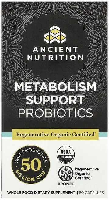 Ancient Nutrition 신진대사 지원 프로바이오틱 캡슐 60정 Nutrition (에인션트 뉴트리션), 1개 - 쿠팡