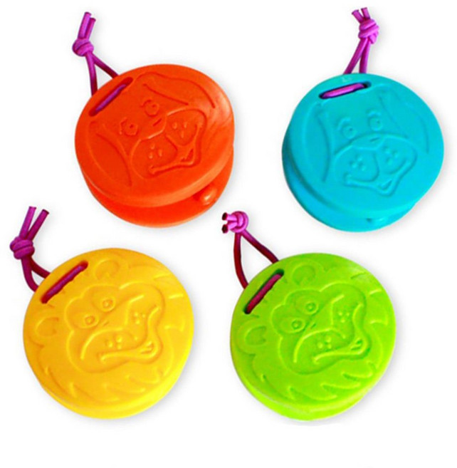 플라스틱 캐스터네츠 1개입 동물그림 음악수업 아기장난감 유아교구 이모선물, 1개, 랜덤발송