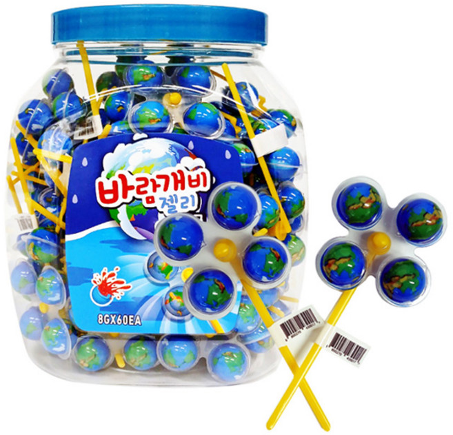 바람개비 지구모양 젤리(60개입) x 1통, 60개, 8g