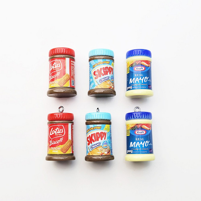 맛있는 땅콩 마요 잼 디저트 가챠 키링 만들기 파츠 미니어처 참 장식