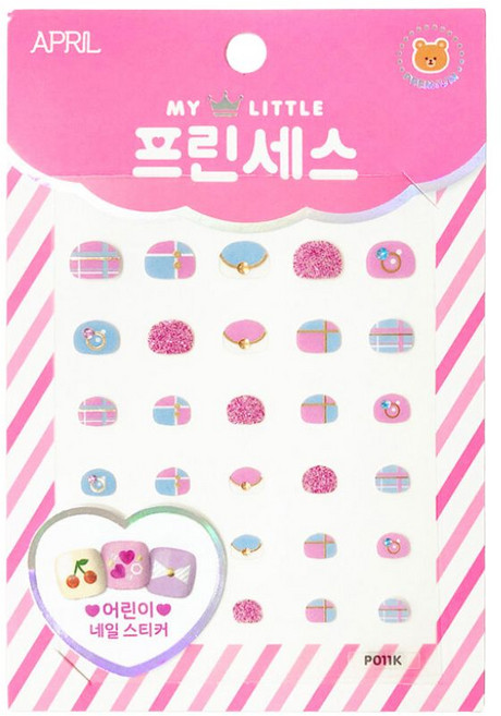 APRIL 프리미엄 마이리틀 프린세스 키즈 네일 스티커, 1개