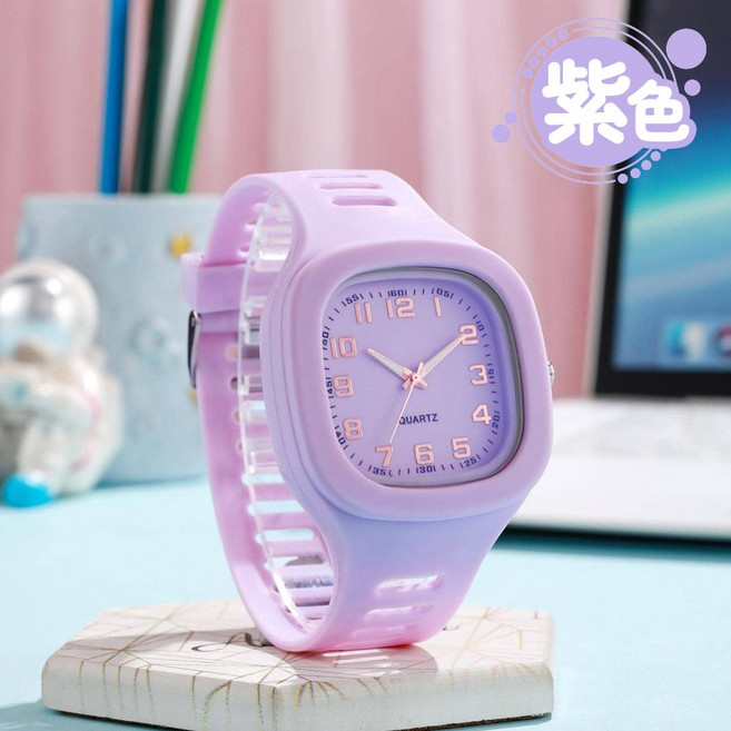 人魚朵朵 簡約矽膠石英手錶