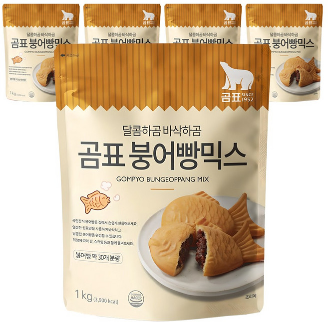 곰표 붕어빵 믹스, 1kg, 5개