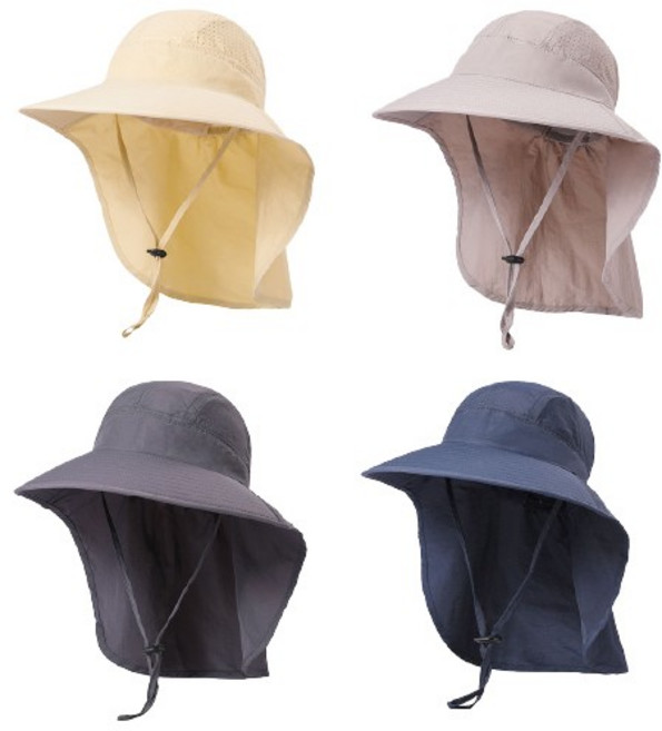 여성 자외선차단 모자 챙넓은 작업 캐디 썬캡 통풍원단 4colar