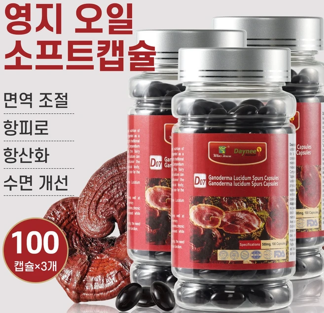 프리미엄 영지버섯 포자 추출물 면역력 증진 피로 개선 부모님 선물 중년 건강 영양제, 3개, 100회분 3개 - 쿠팡