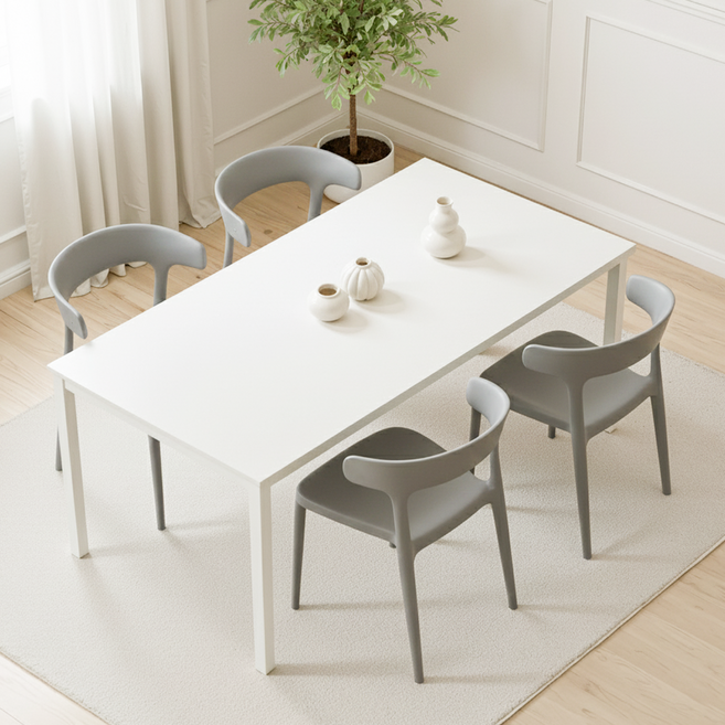 루나글램 인테리어 등받이 식탁 의자 4P, 4개, 그레이