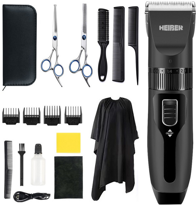 헤이즈 프로컷 전문가용 남자 바리깡 전동 이발기 가위 가운 풀세트, EQ-461K