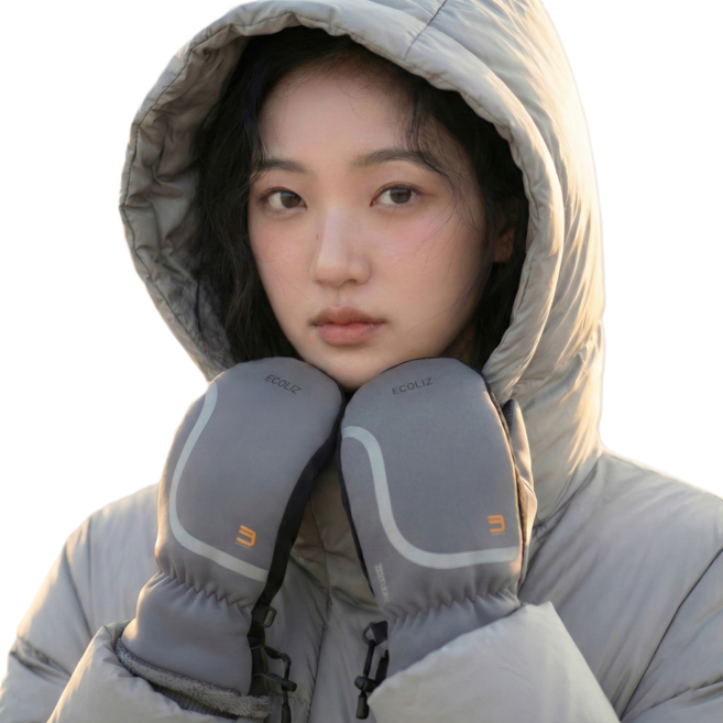 에코리즈 쉘3 방수 글러브 스키장갑, 그레이, 1개