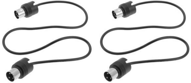 2팩 MIDI 케이블 키보드 1.64FT 5 핀 DIN 커넥터 안정적인 고속 전송 오디오 카드 어댑터 인터페이스 페달보드용, 50x3.2cmx2pcs_Blackx2pcs, 50x3.2cmx2pcs