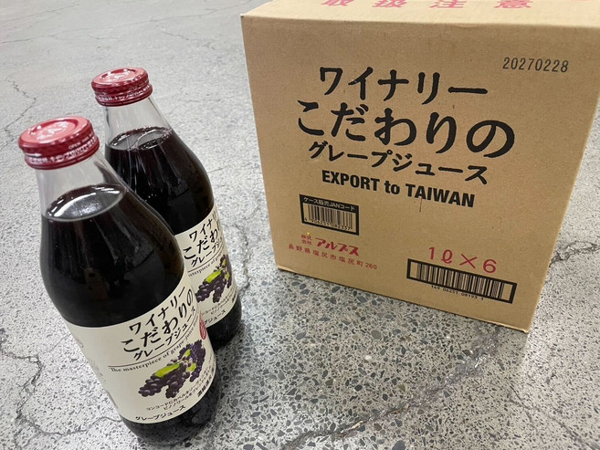 日本アルプス酒莊嚴選葡萄汁 台灣專用出口版 1公升6入組, 6個裝, 1L