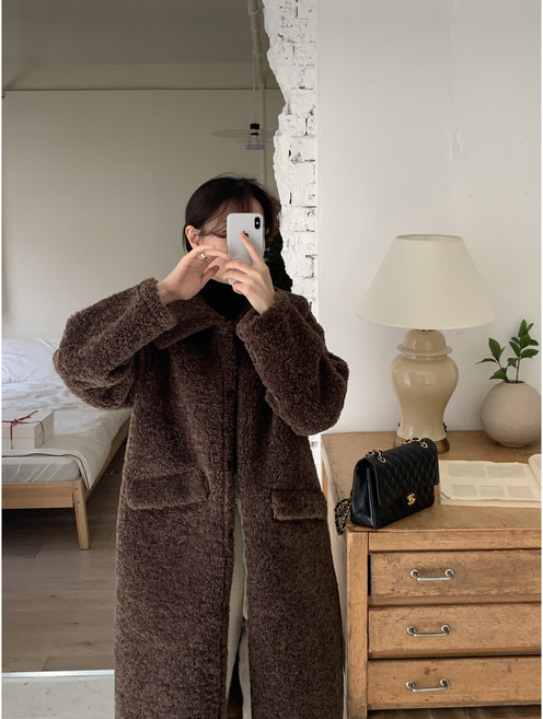 루어스룸 테디베어 루즈핏 리버시블 무스탕 뽀글이 코트(3color)