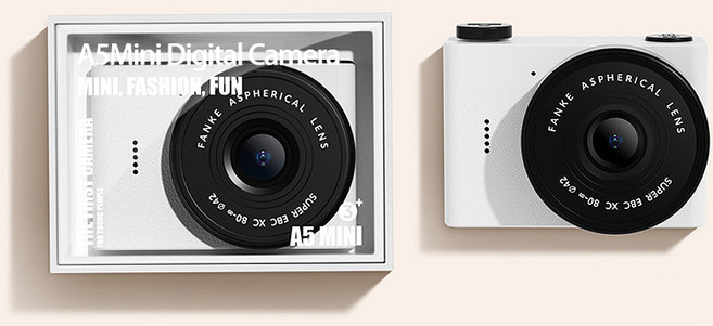 PYHO 미니카메라 2000W 픽셀 휴대용 고화질 초소형 빈티지디카, 흰색