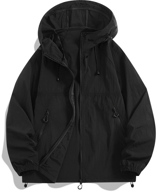 남녀공용 봄가을 오버핏 후드 바람막이 집업 자켓 경량 아우터