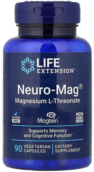 라이프익스텐션 Neuro-Mag 마그네슘 L-트레온산 베지 캡슐 90정(캡슐당 48mg) LEX-16039, 1개, 90정 - 쿠팡