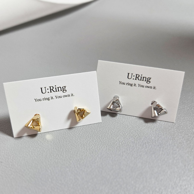 Luce Triangle 루체 트라이앵글 이어링 유니크 방울 티타늄 실버 골드 포인트 데일리귀걸이