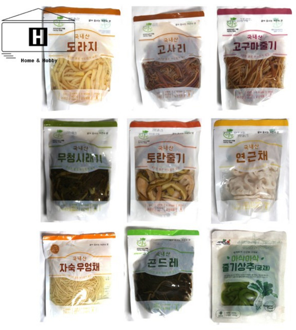 1인가구 소포장국산나물 고사리 고구마줄기 도라지 곤드레 무청시래기 토란줄기 연근채 우엉채 궁채 마 당근 삶은나물 불린나물 데친나물 국산소용량나물 고구마순 토란대 궁채 200g, 1개